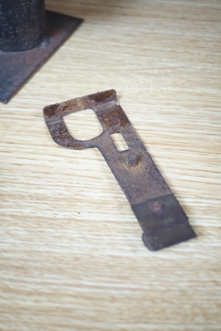 A group of mid century cast metal sculptures, 25cm. Condition - fair to good